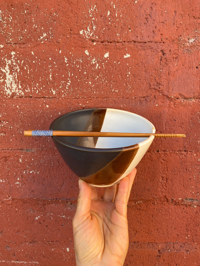 Black & White Ramen Bowls, Noodle Bowl, Chopstick Bowl, Pho Bowls, Handmade Pottery Soup Ceramic Bowl
