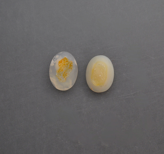 Natural Drusy Cabochon Pair