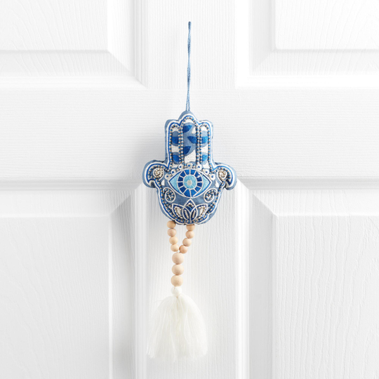 Blue Hamsa Door Hanger Decor - Cotton by World Market