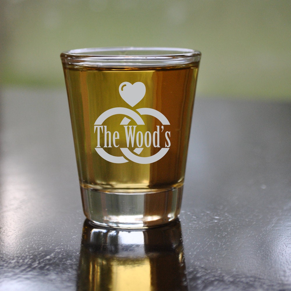 Custom Laser Personalized Shot Glass, Ships Fast, Wedding Favor, Monogram