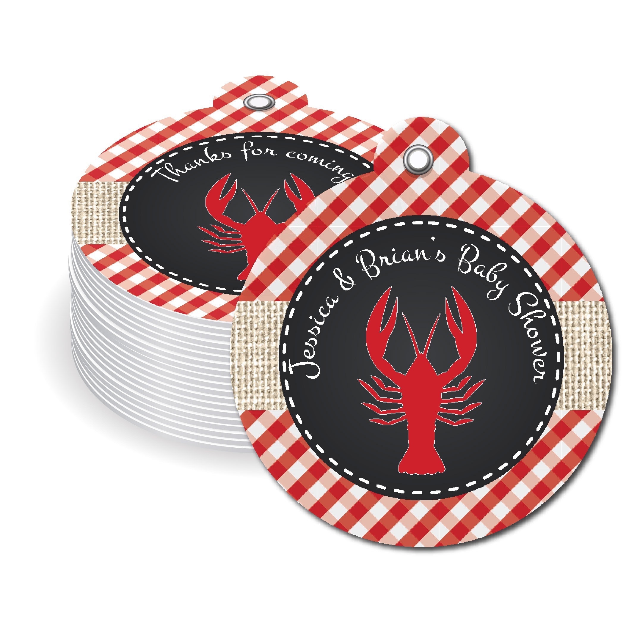 Crawfish Boil | Summer Cajun Seafood - Printed Gift Tags Thank You Card For Party Favor Bags Or Gable Boxes