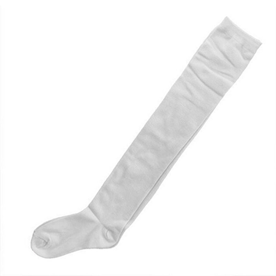 Women's Girls' Sexy Solid Color Over the Knee Cotton Blend Stockings Thigh Highs - white