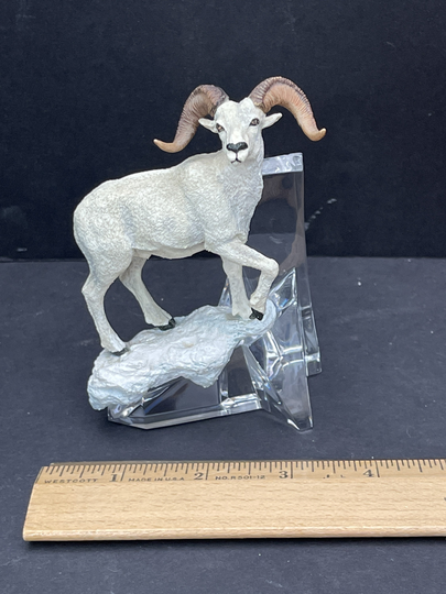 Franklin Mint Hand Painted Ram Goat Figurine