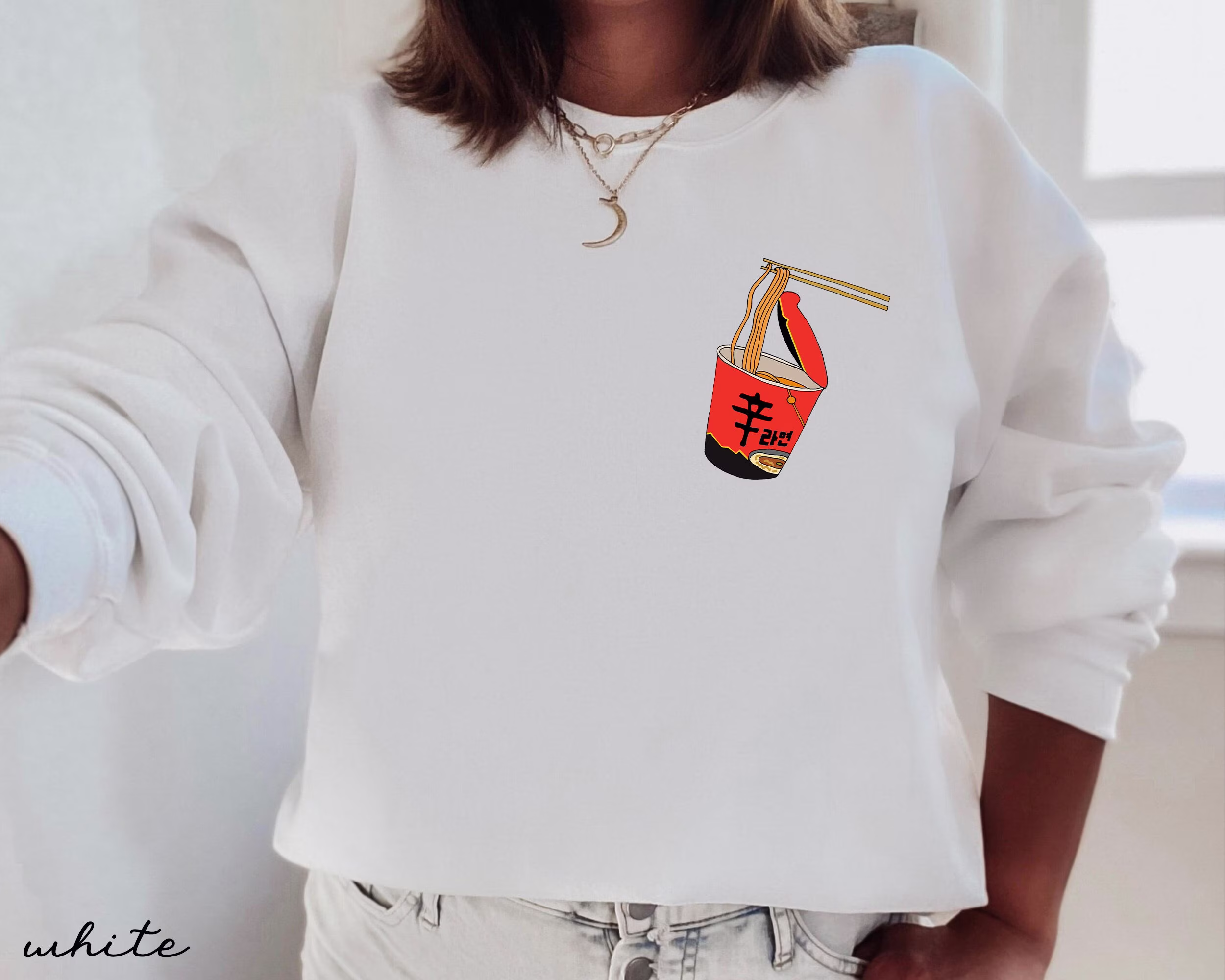 Korean Ramen Sweatshirt, Food Sweater, Fashion T Shirt, Kdrama & Kpop South Gift, Pocket Size
