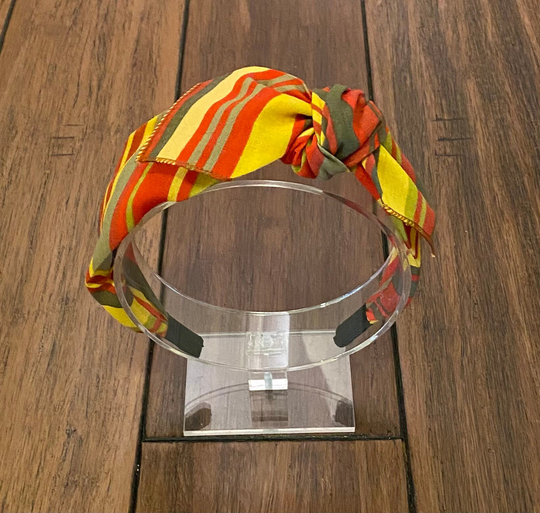 Fall Stripes Bandana Knot Tie Headband