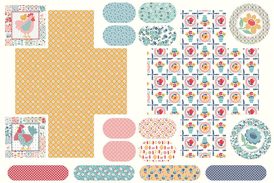 Lori Holt Cook Book Hot Pads & Casserole Carrier Fabric Panel By Riley Blake/Includes Instructions