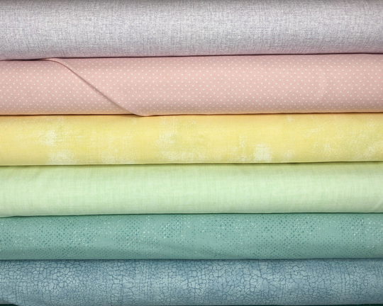 Pastel Blender Textures Fabric Bundle - 100% Cotton Quilt Shop Quality Six Fabrics Total