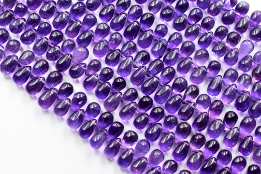 Amethyst Teardrop Shape Smooth Drop Beads Size 5x7 To 5x10mm 8"Inches Natural Gemstone Wholesale Price