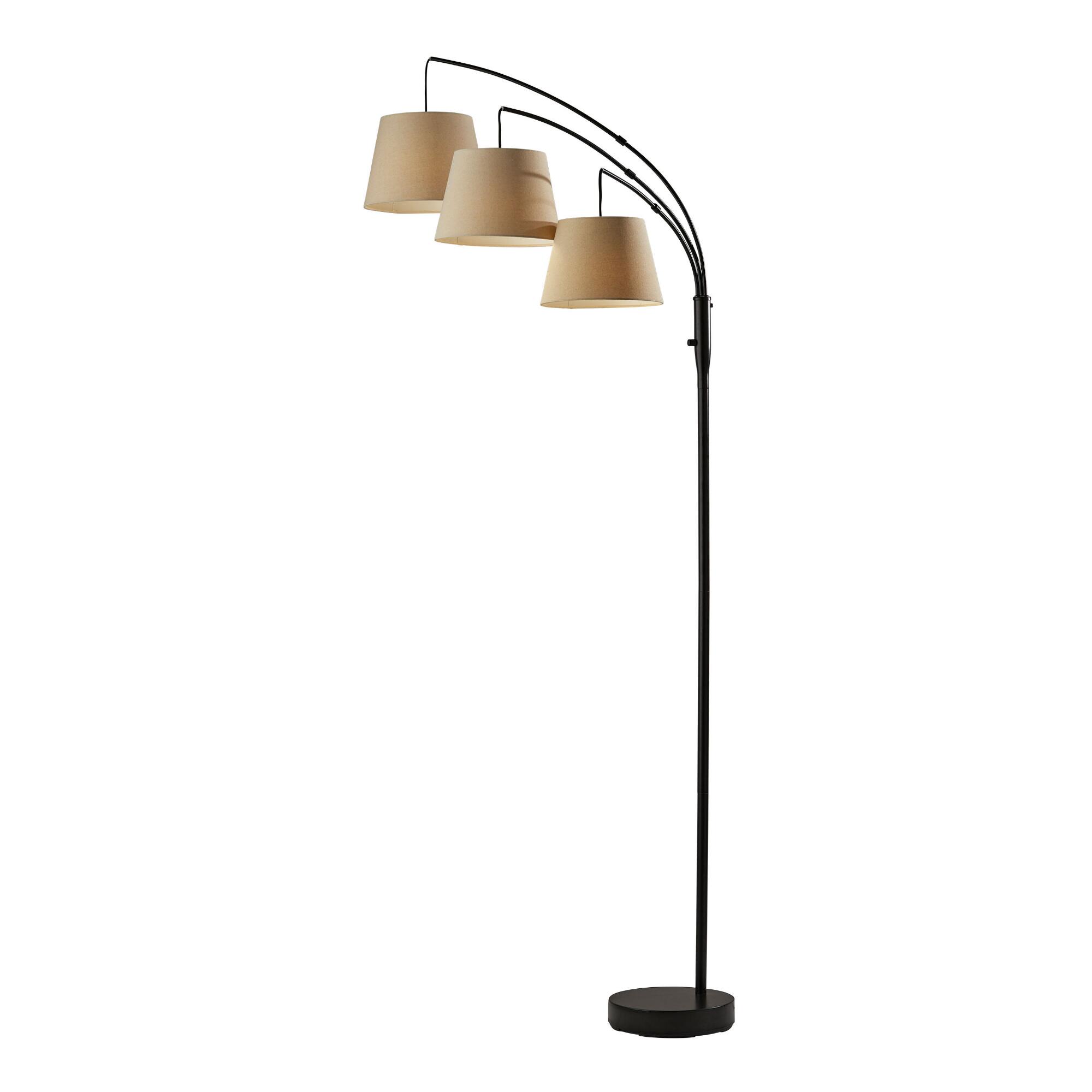 Antique Bronze 3 Shade Adjustable Arc Floor Lamp by World Market