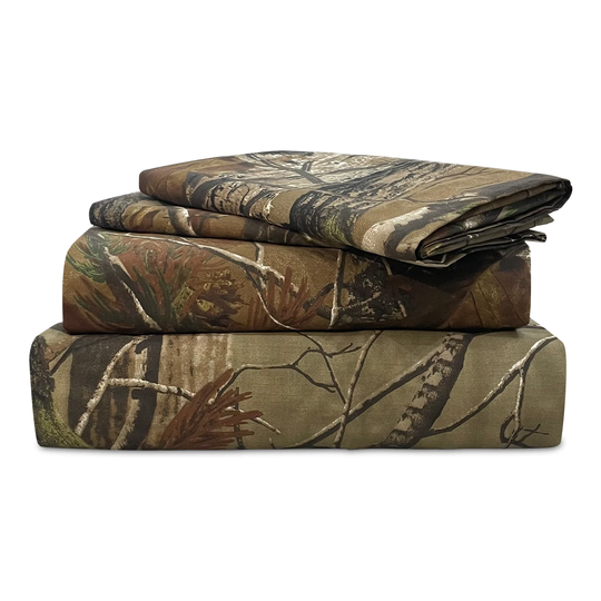 REALTREE Realtree All Purpose King 180-Thread Count Cotton Blend Camo Bed Sheet in Brown | 07175300011RT