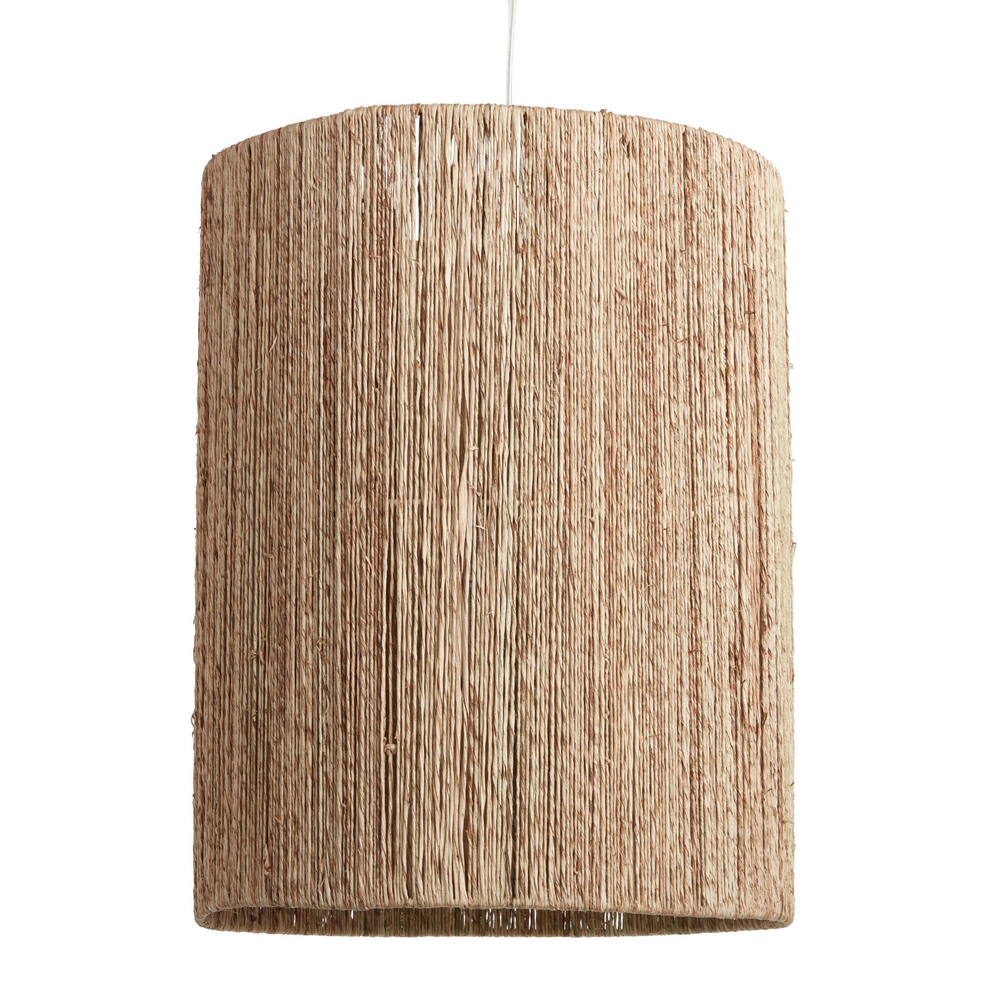 Tall Woven Jute Drum Floor Lamp Shade: Natural - Natural Fiber by World Market
