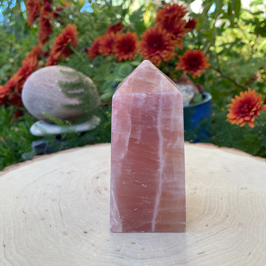 Rose Pink Calcite Tower | Healing Crystal Reiki Meditation Chakra Altar