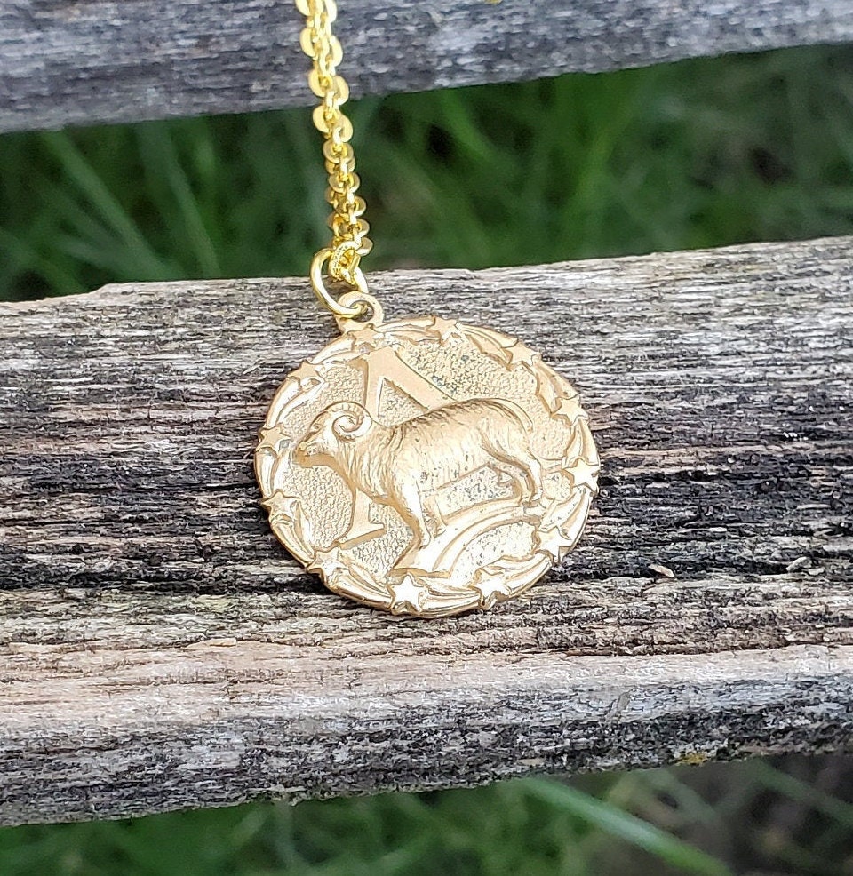 Vintage Aries Necklace. Ram. Gift For Mom, Dad, Kids, Anniversary, Birthday Gift. Pendant