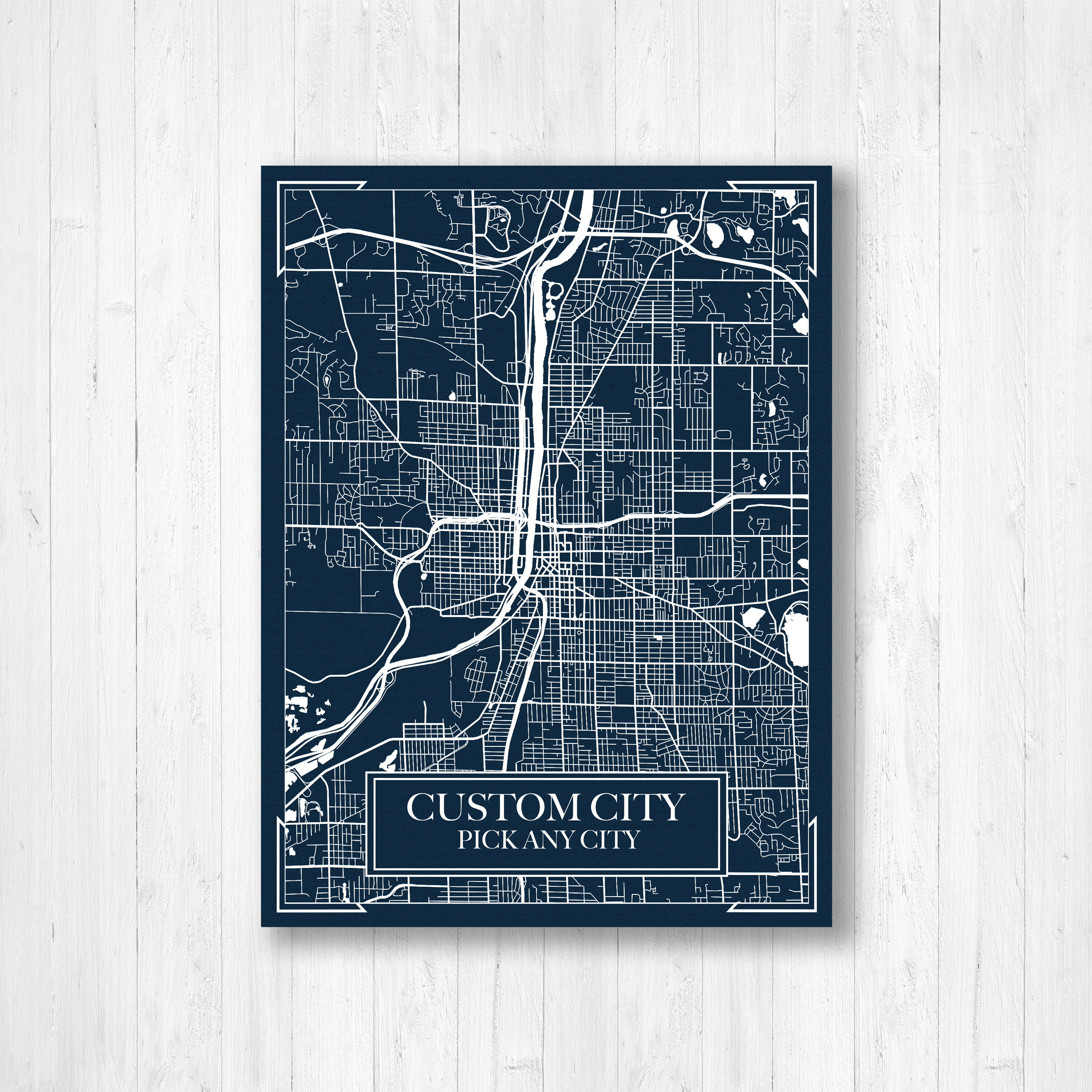 Custom City Blueprint Street Map By Printed Marketplace