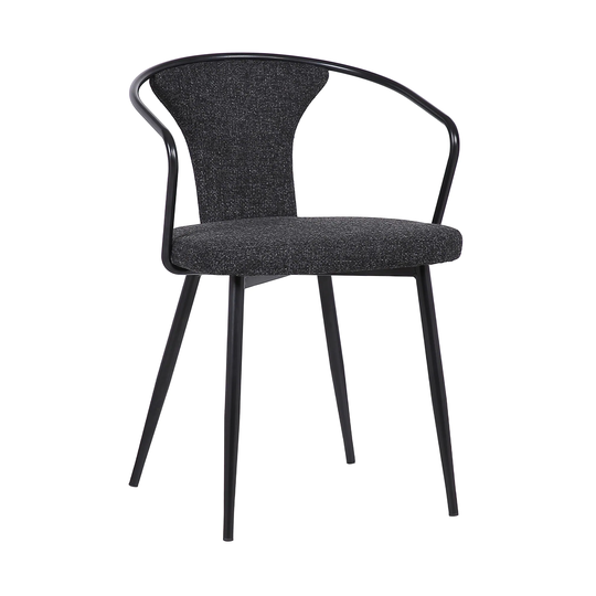 Armen Living Francis Contemporary/Modern Polyester/Polyester Blend Upholstered Arm Chair (Metal Frame) in Black | LCFCSIBLBL