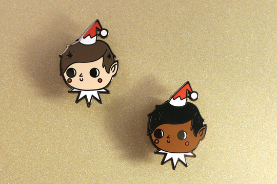 Cute Holiday Santa's Elf Hard Enamel Pin | Fun Christmas Jewelry Perfect Stocking Stuffer For & Button Collector Dirty Santa Gift