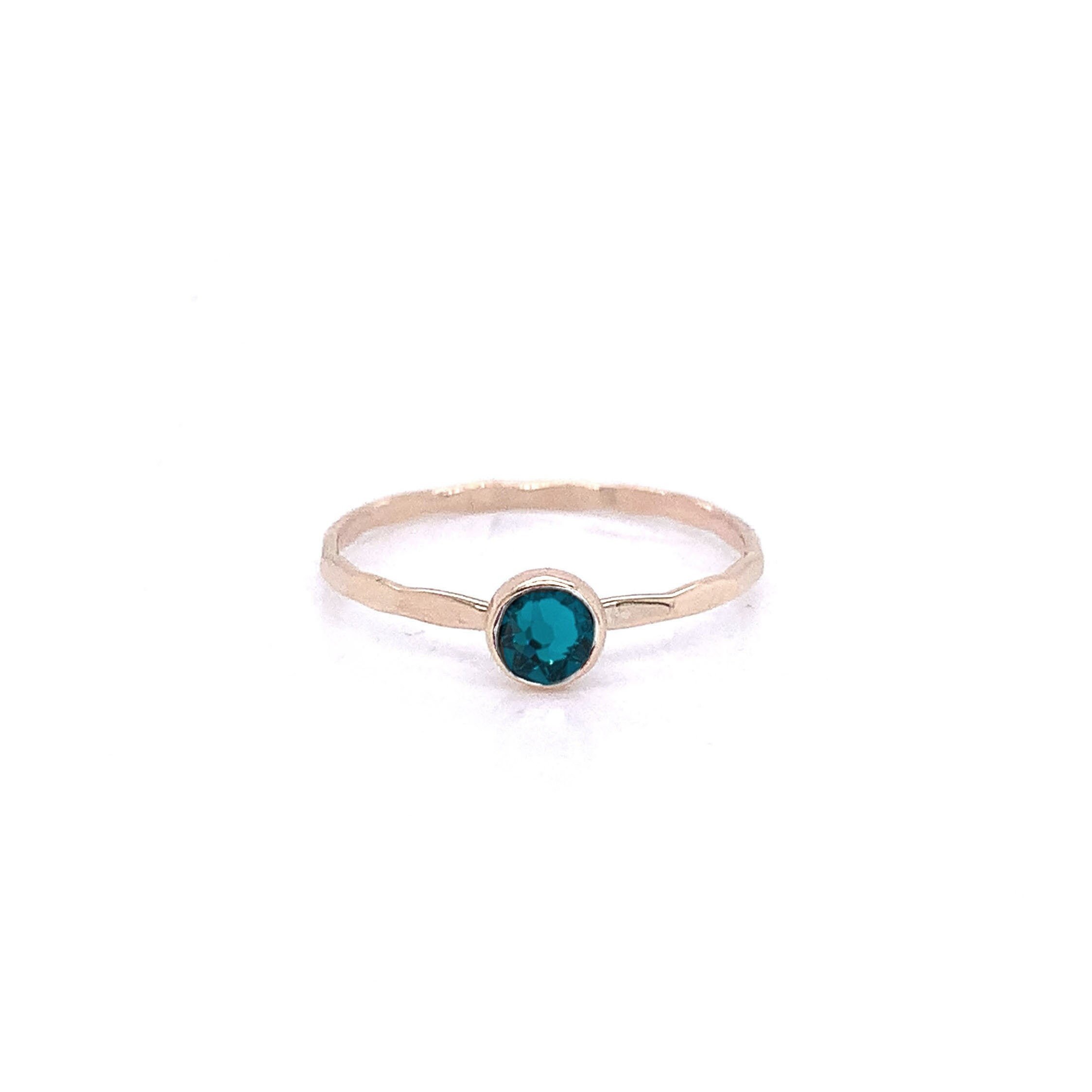 December Birthstone, Swarovski Crystal, Birthstone Ring, Stacking Stackable Jewelry, Handmade Blue Ring