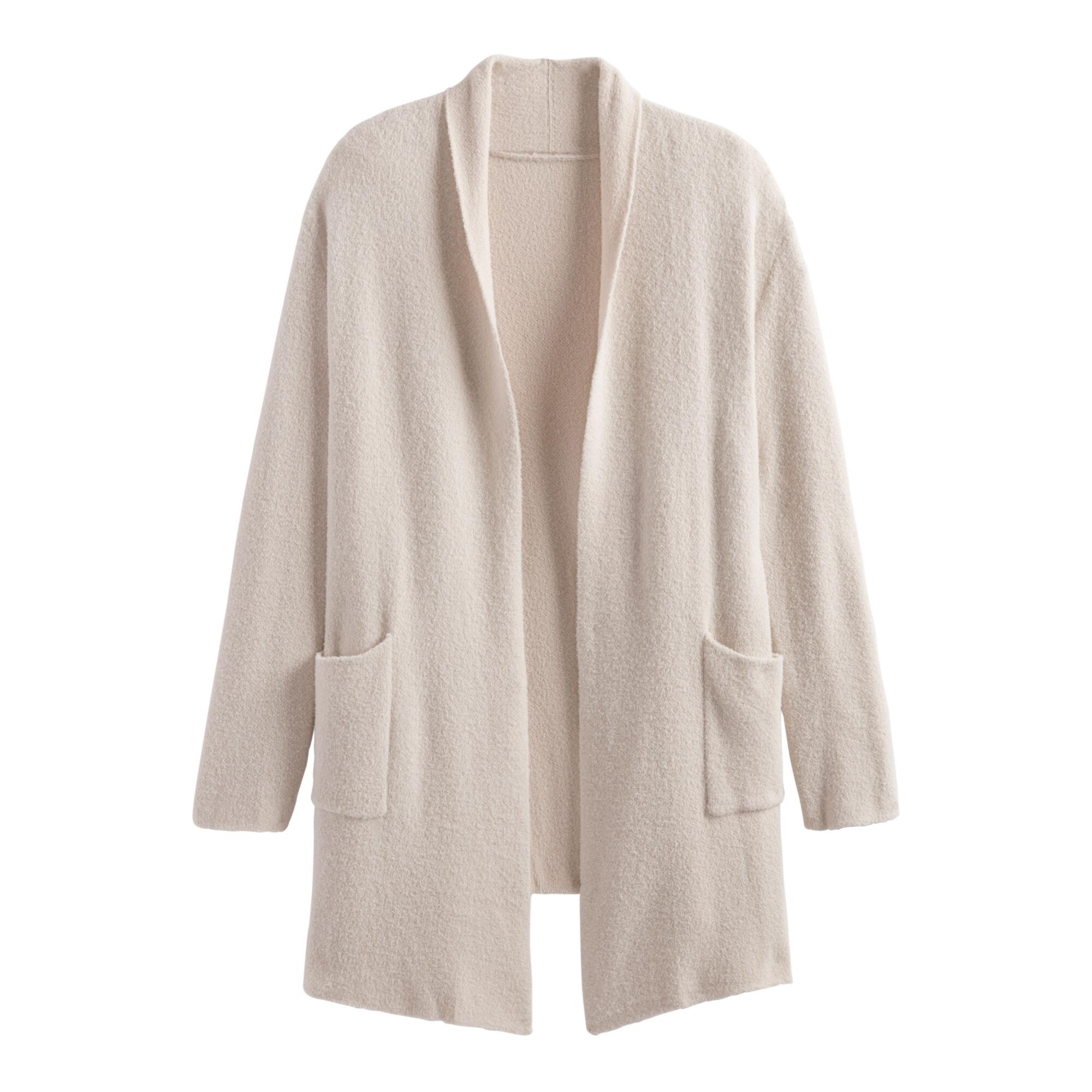 Ivory Open Front Lounge Sweater With Pockets: White by World Market