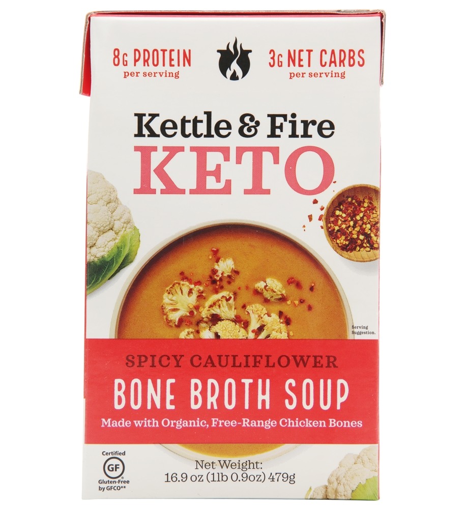Kettle & Fire - Keto Bone Broth Soup Spicy Cauliflower - 16.9 oz.
