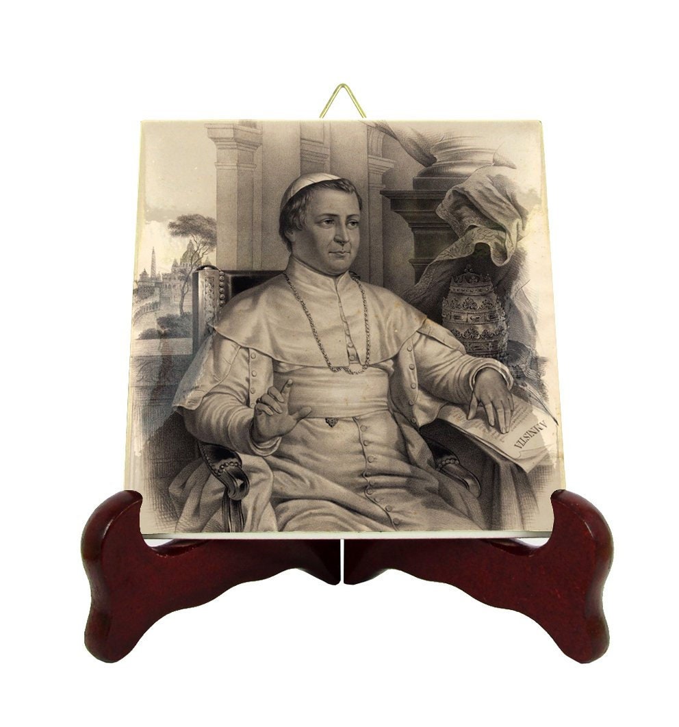 Pope Saint Pius Ix - Catholic Saints Serie St Icon On Ceramic Tile Saint Art Patron