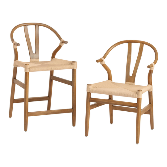Vintage Acorn Wood Split Back Freda Dining Seat Collection by World Market