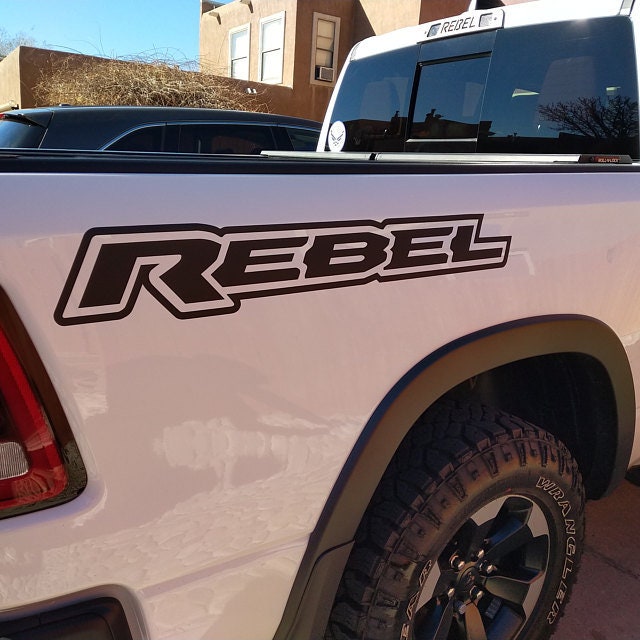 1 Side Only Matte Black Custom Rebel Text Only Dodge Ram Srt 1500 Performance Full Sport Decal