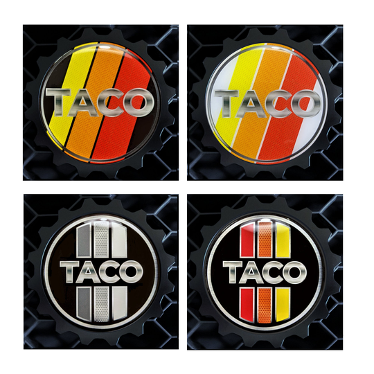 Grille Badge Emblem Compatible With Toyota Tacoma Tri-Color Designs - Great Gift Idea 3.75" Size