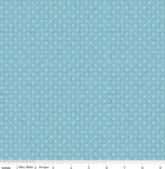 Tiny Blocks Blender in Aqua Blue From Lucy June Collection By Riley Blake - 100% High Quality Cotton Fabric