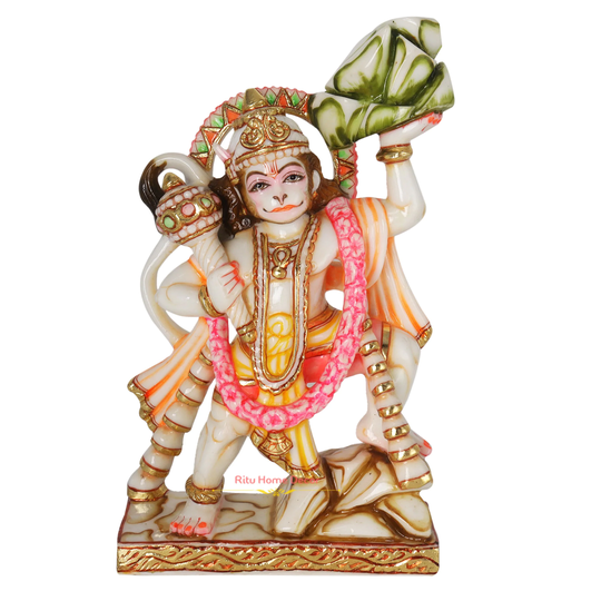 God Bajrang Bali 12' Statue - Hanuman Ji Idol Ram Bhakt Hanuman Anjani Putra Figurine Mountain Carrying