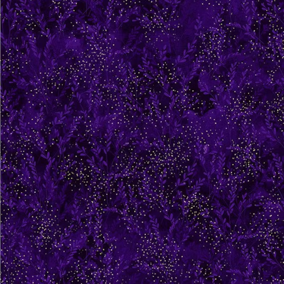 Hoffman - Garden Blends T4960-91G Amethyst/Gold Fabric By The Yard