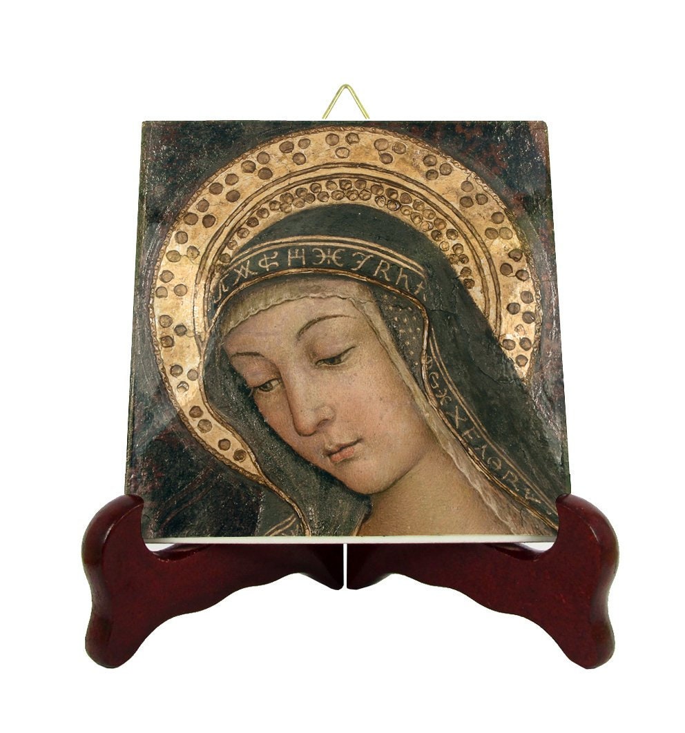 Catholic Gifts - The Blessed Virgin Mary By Pinturicchio Religious Icon Tile Art Devotional Holy Devotion