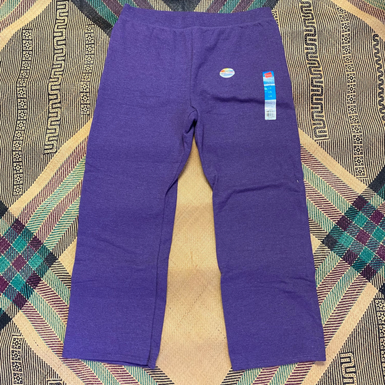 Vintage Hanes Women's Large Comfort Blend Purple Fleece Pant With Elastic Waist