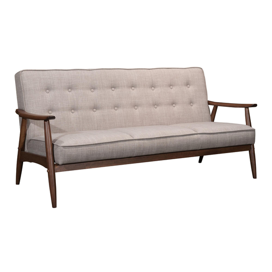 Putty Mid Century Hansen Sofa: Brown/Natural - Fabric by World Market