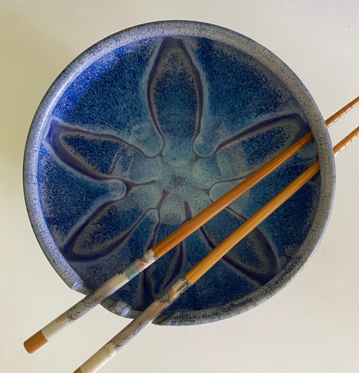 Pottery Ramen Bowl; Handmade Rice Bowl With Chopsticks