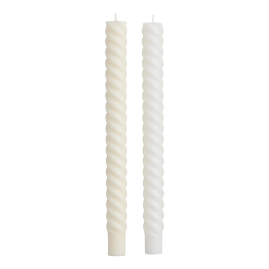 Rope Taper Candle 2 Pack: White - Unscented Wax by World Market