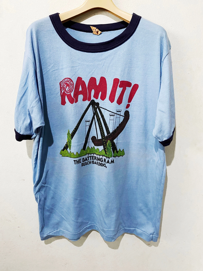 Vintage Battering Ram Busch Gardens Williamsburg Ringer Shirt Size Xl Free Shipping