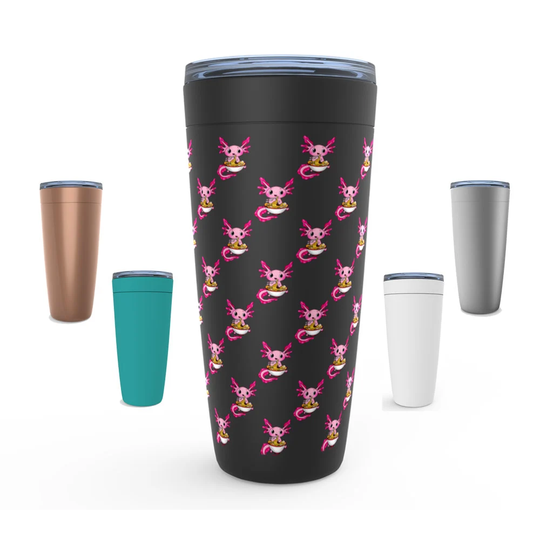Cute Axolotl Eating Ramen Viking Tumblers, Stainless Steel 20 Oz Tumbler, Lover Gift, Gift