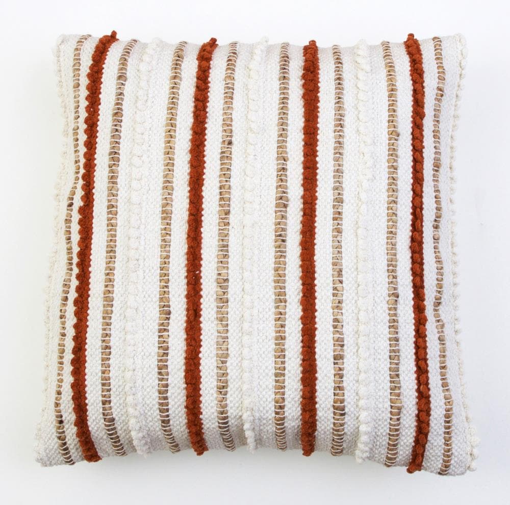 Decor Therapy Thro by Marlo Lorenz 20-in x 20-in Umber Woven Cotton Blend Indoor Decorative Pillow Polyester in Orange | TH022465003E