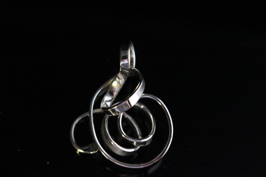 Unique Infinity Necklace, Gift For Her, Circles Pendant, Silver Abstract Necklace Chester Allen Original Jewelry Art