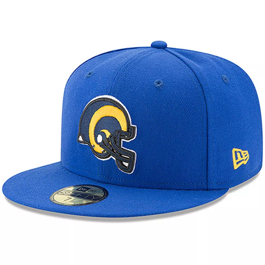 Men's New Era Royal Los Angeles Rams Classic Logo Omaha 59FIFTY Fitted Hat, Size: 7 3/8, Blue