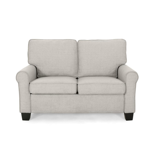 Best Selling Home Decor Bernietta Midcentury Beige Polyester/Blend Loveseat in Brown | 307520