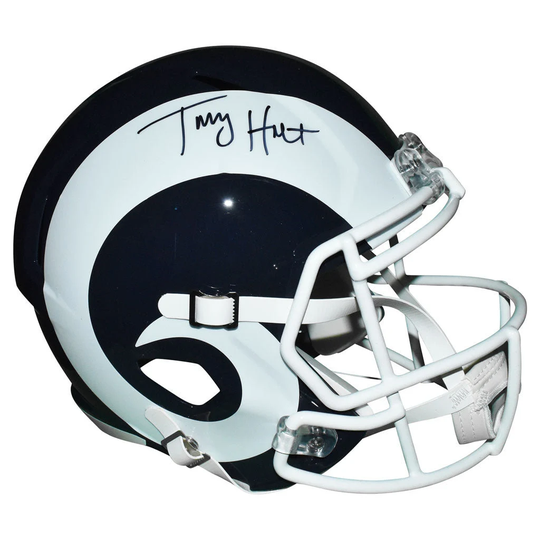 Torry Holt Signed Los Angeles Rams Speed Full-Size Replica 2017 Throwback Football Helmet | Beckett