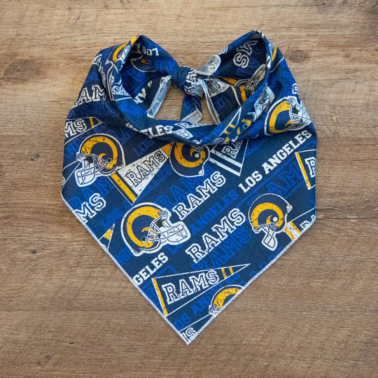 Rams Blue Dog Bandana, La Rams, Tie On Bandana