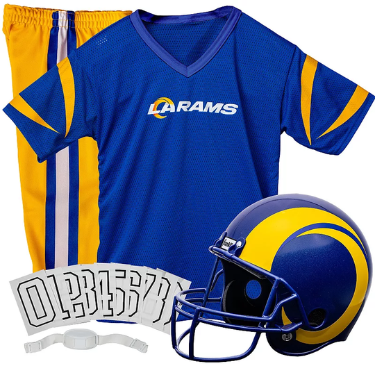 Franklin Sports Los Angeles Rams Kids NFL Uniform Set, Blue, Large
