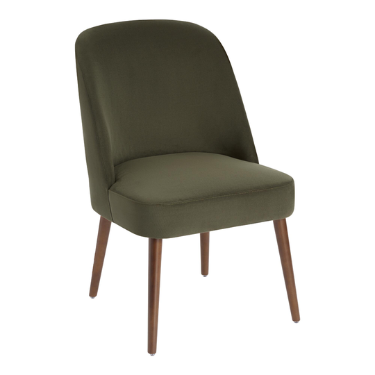 Curved Back Codie Upholstered Dining Chair: Brown/Yellow - Wood by World Market
