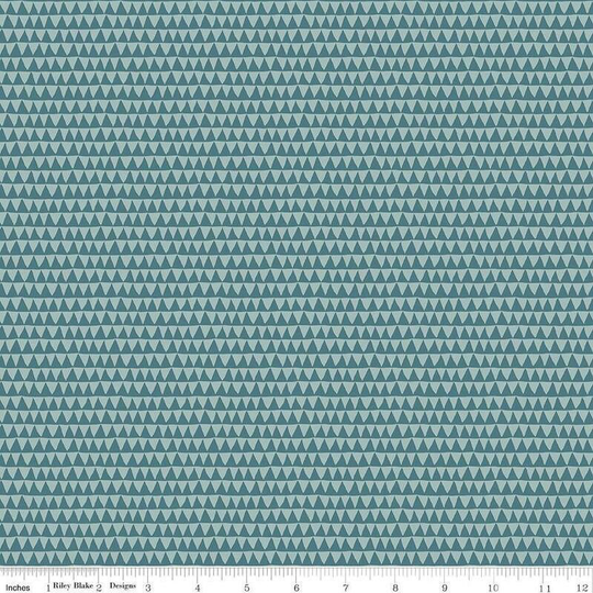Riptide Smile Teal - Citrus & Mint Designs Riley Blake 100% Cotton, Fabric By The Yard, Teal Blender, Triangles