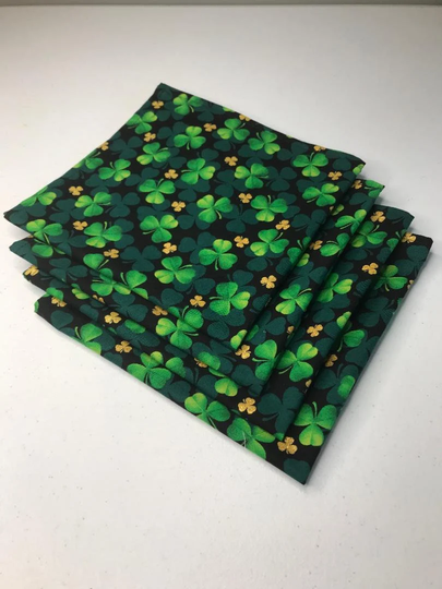 Green Shamrock 18" X Dinner Napkins Sold in Sets Of Four