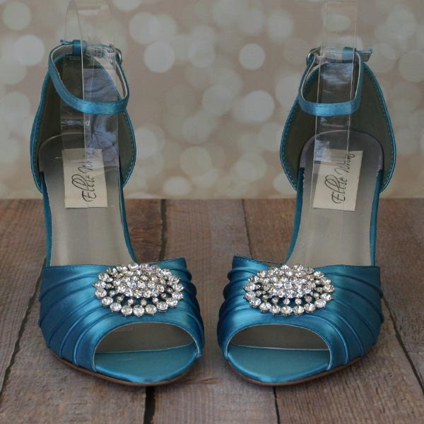 Wedding Shoes, Turquoise Wedding, Custom Something Blue, Blue Bridal Heels, Wedges, Wedge Shoes