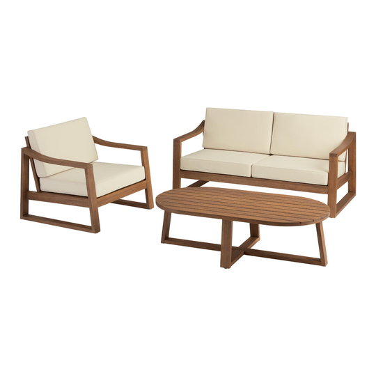 Light Brown Eucalyptus Samar Outdoor Patio Furniture Collection by World Market
