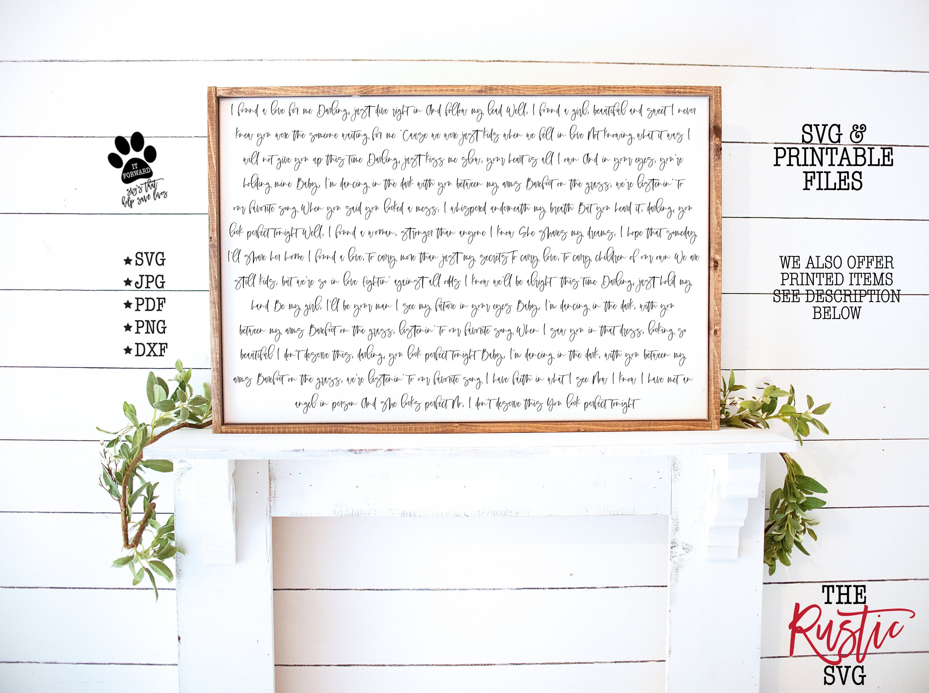 Printable Wedding Lyrics Sign, Anniversary Gift For Him Or Her, Personalized Svg, Svg, Jpg, Pdf, 051